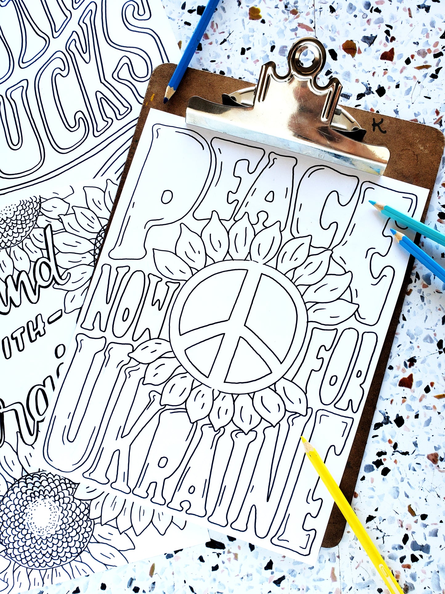 Support Ukraine Coloring Page and Protest Posters - Ukraine Fundraiser