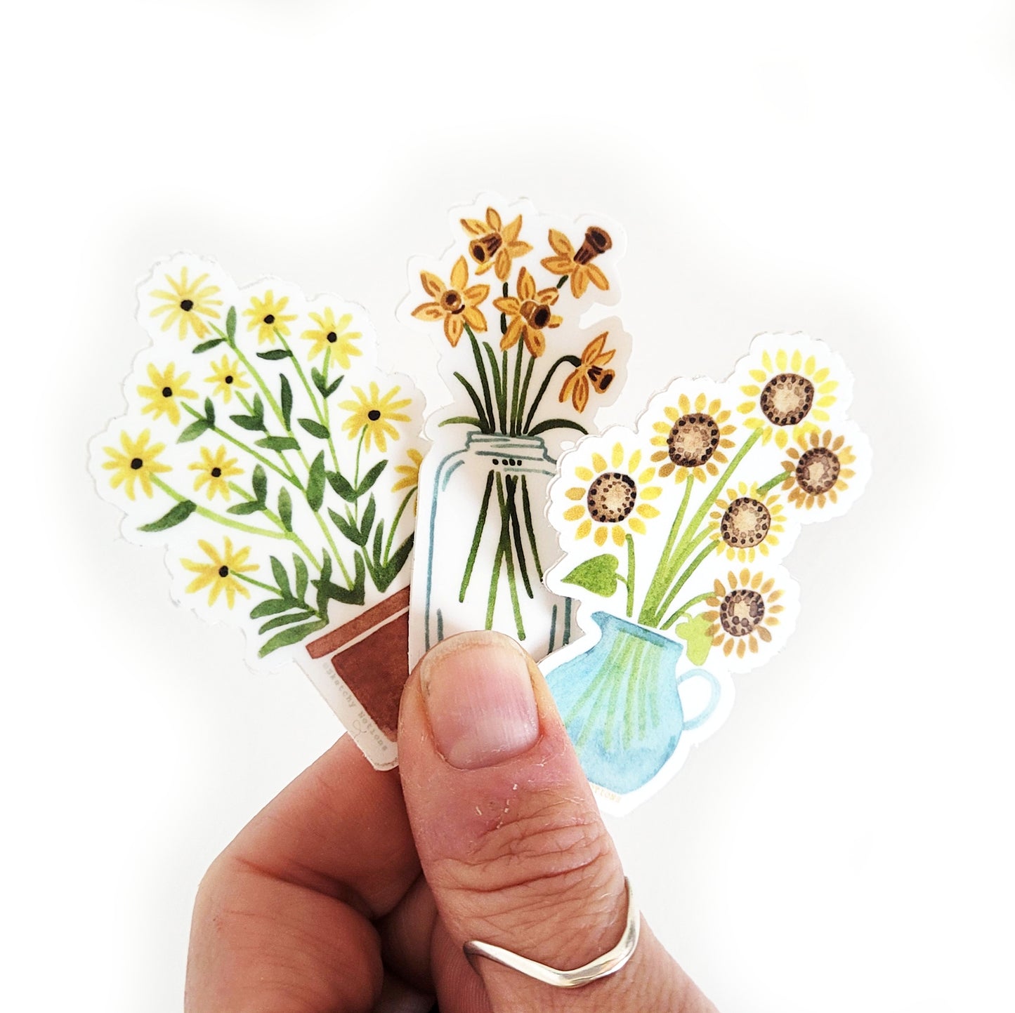Flower Sticker Pack - Daffodil, Sunflowers and Black-Eyed Susans