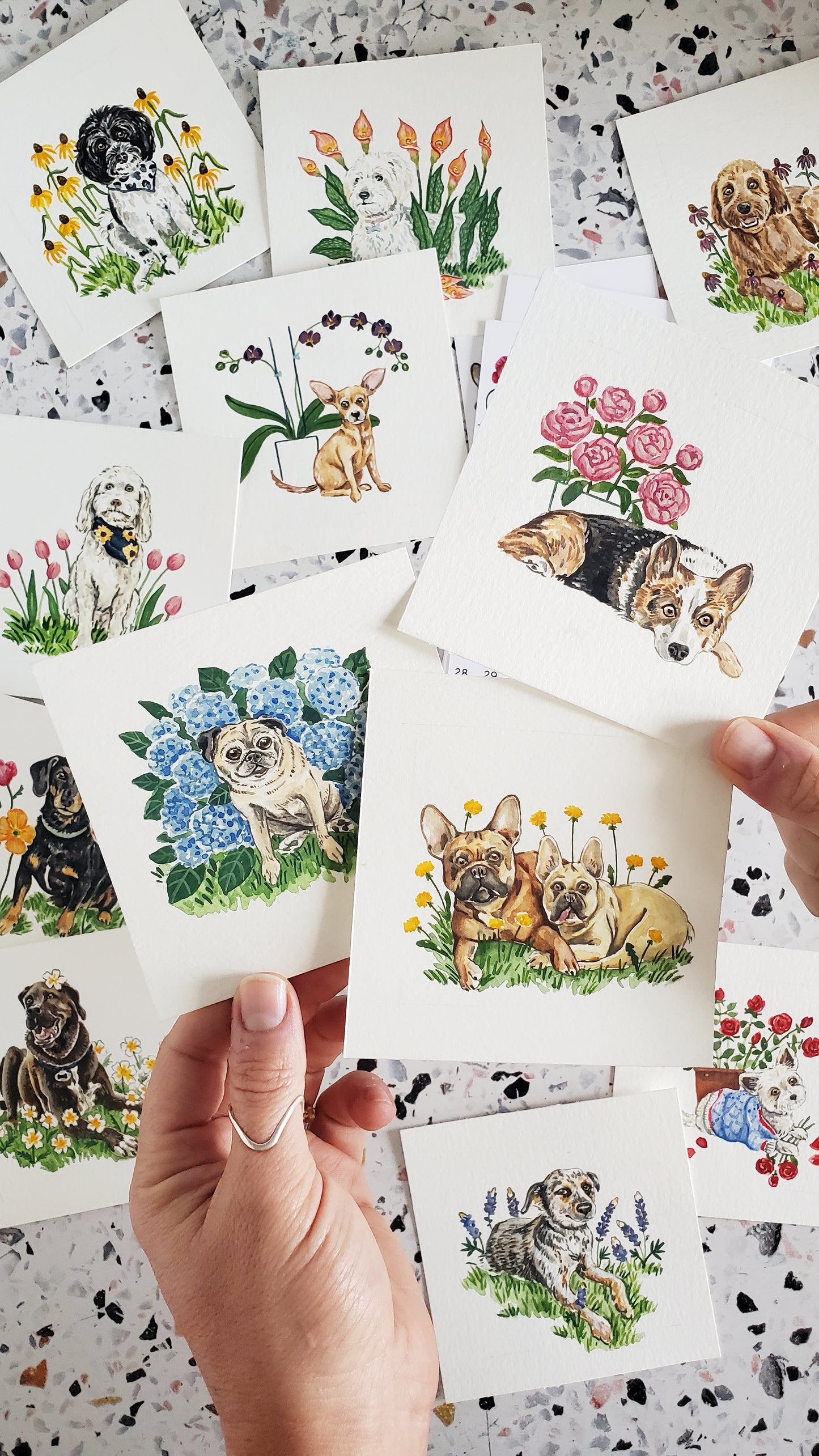 2024 Dogs + Flowers Watercolor Desk Calendar