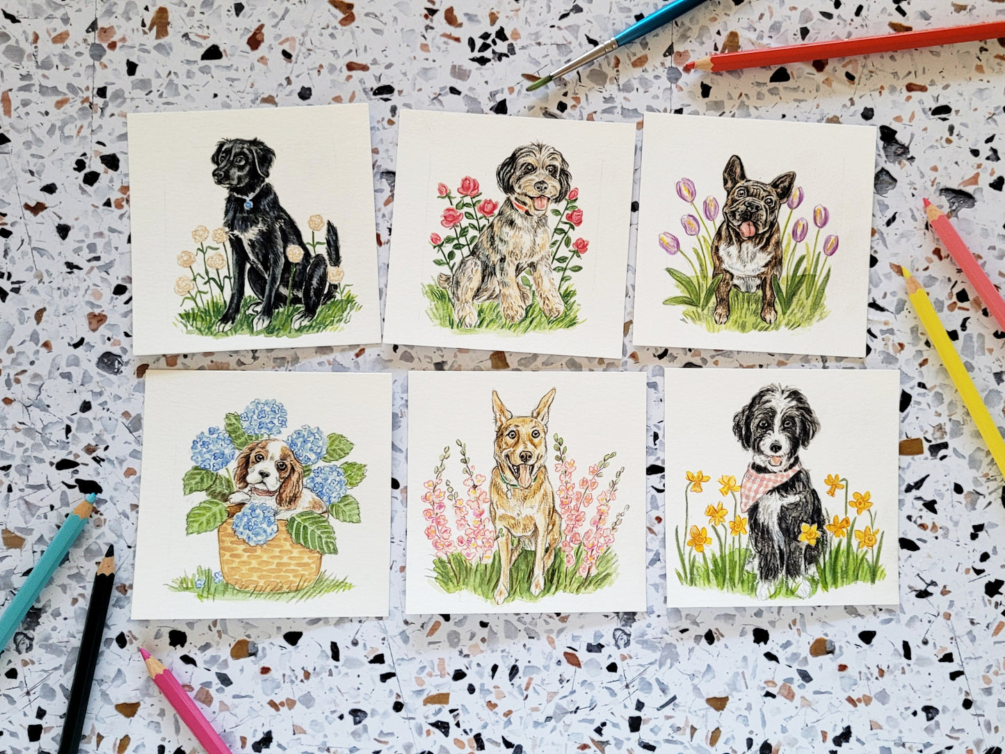 2026 Dogs + Flowers Desk Calendar