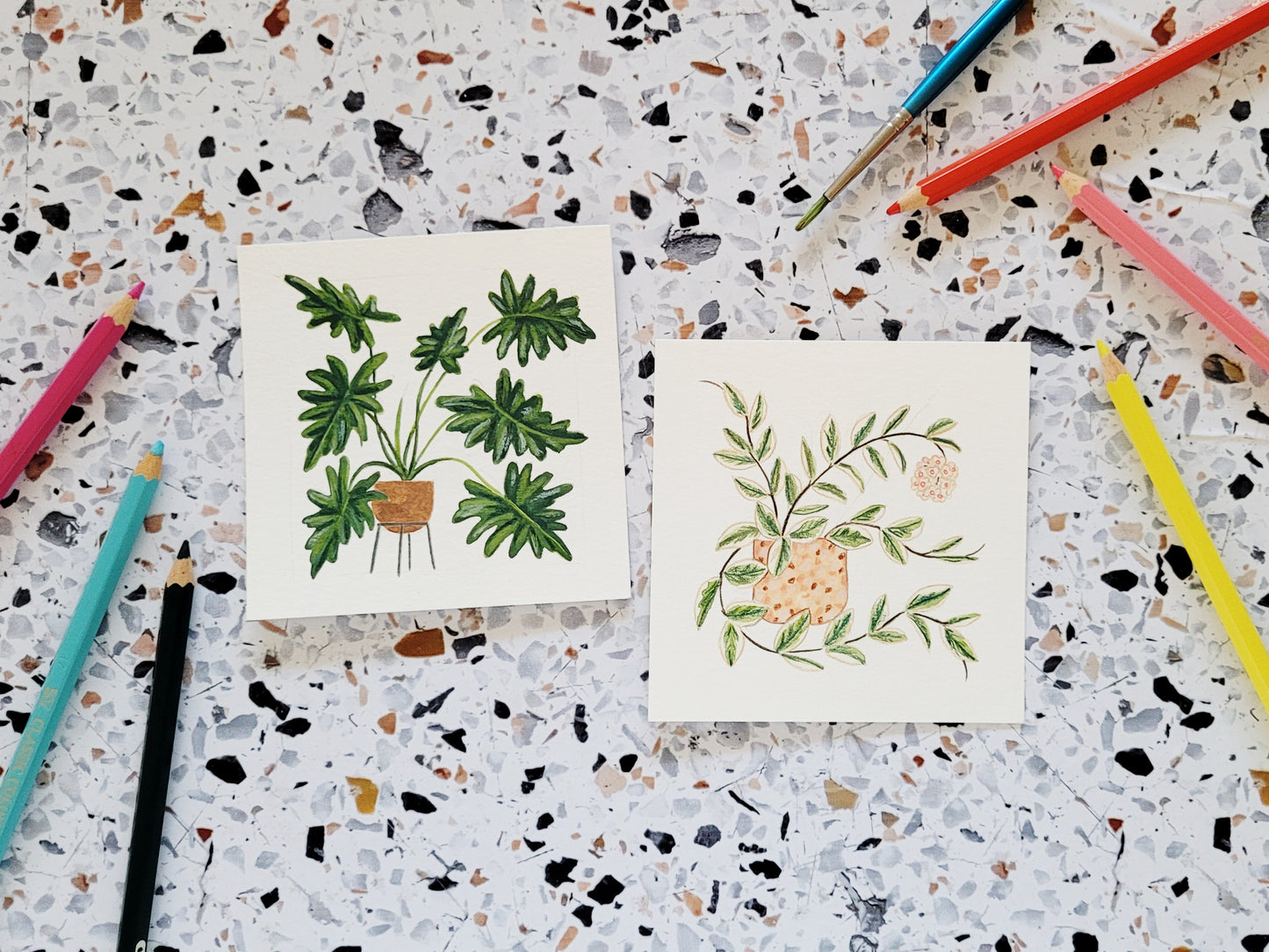 2026 Watercolor Houseplants Desk Calendar