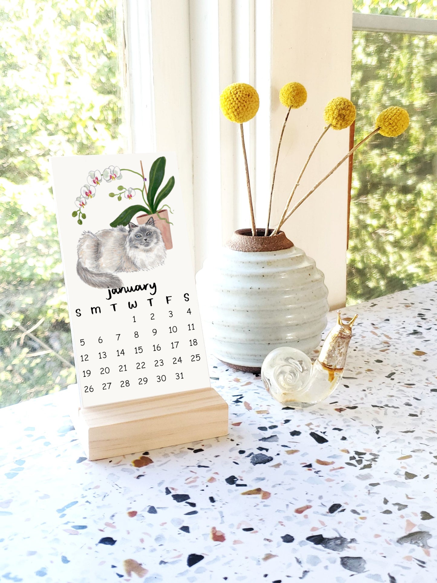 2026 Cats + Plants Desk Calendar