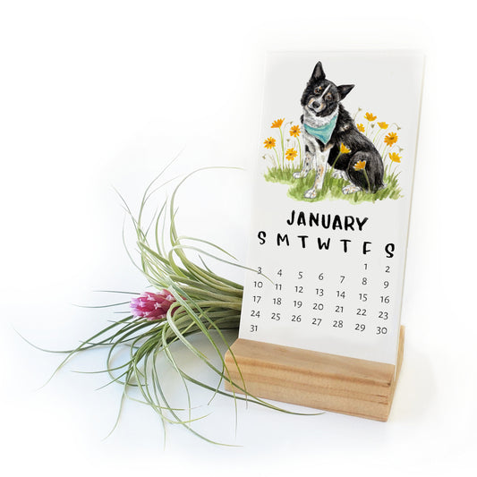 2027 Dogs + Flowers Desk Calendar