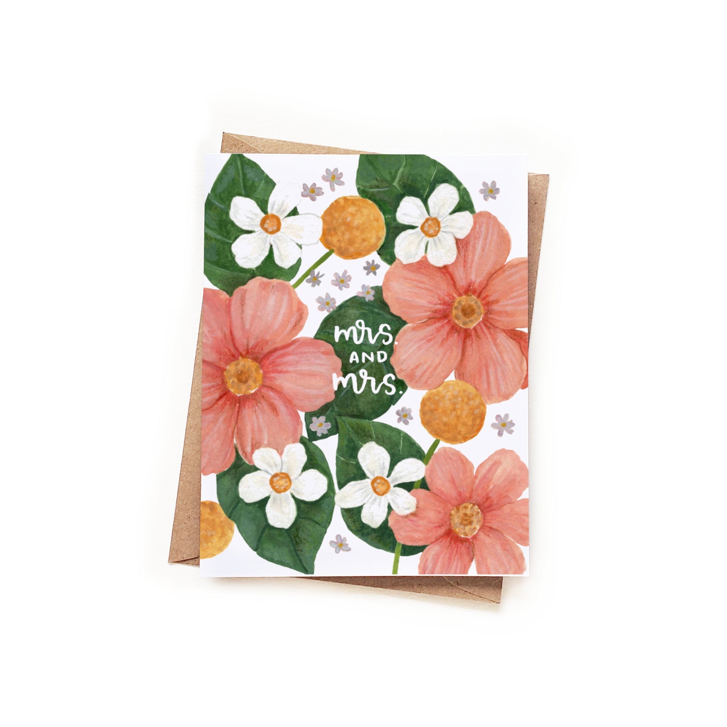 Mrs. and Mrs. Floral Wedding Card