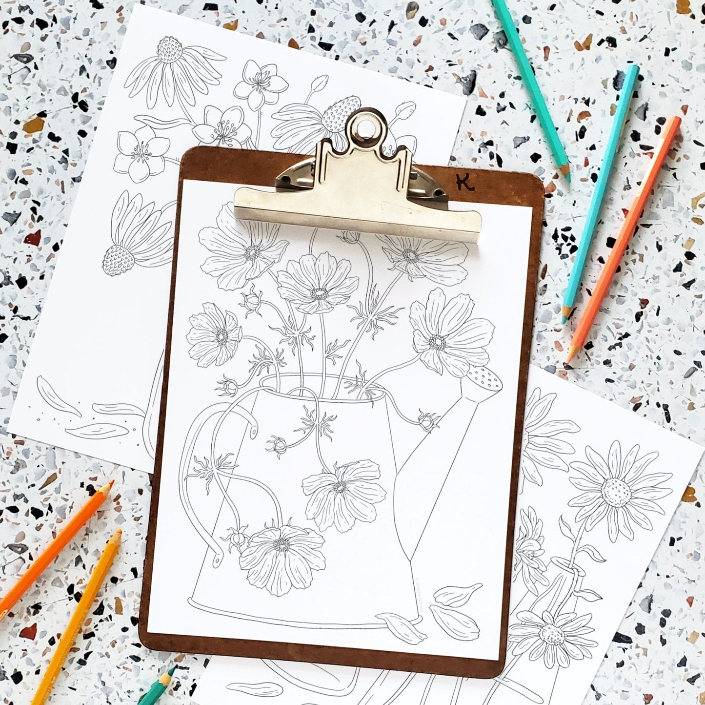 Summer Wildflower Bouquet Coloring Pages