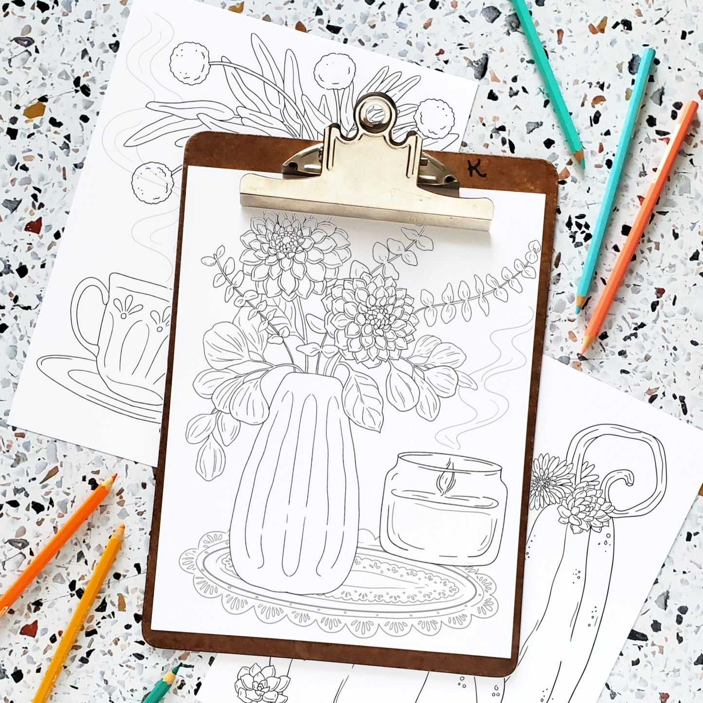 Cozy Fall Florals Coloring Pages