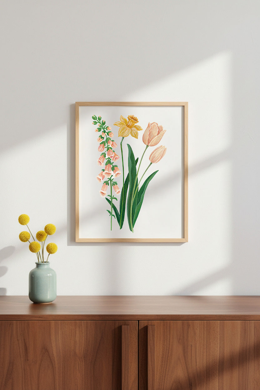Foxglove, Daffodil, Tulip Print Download - Fundraiser for Oath