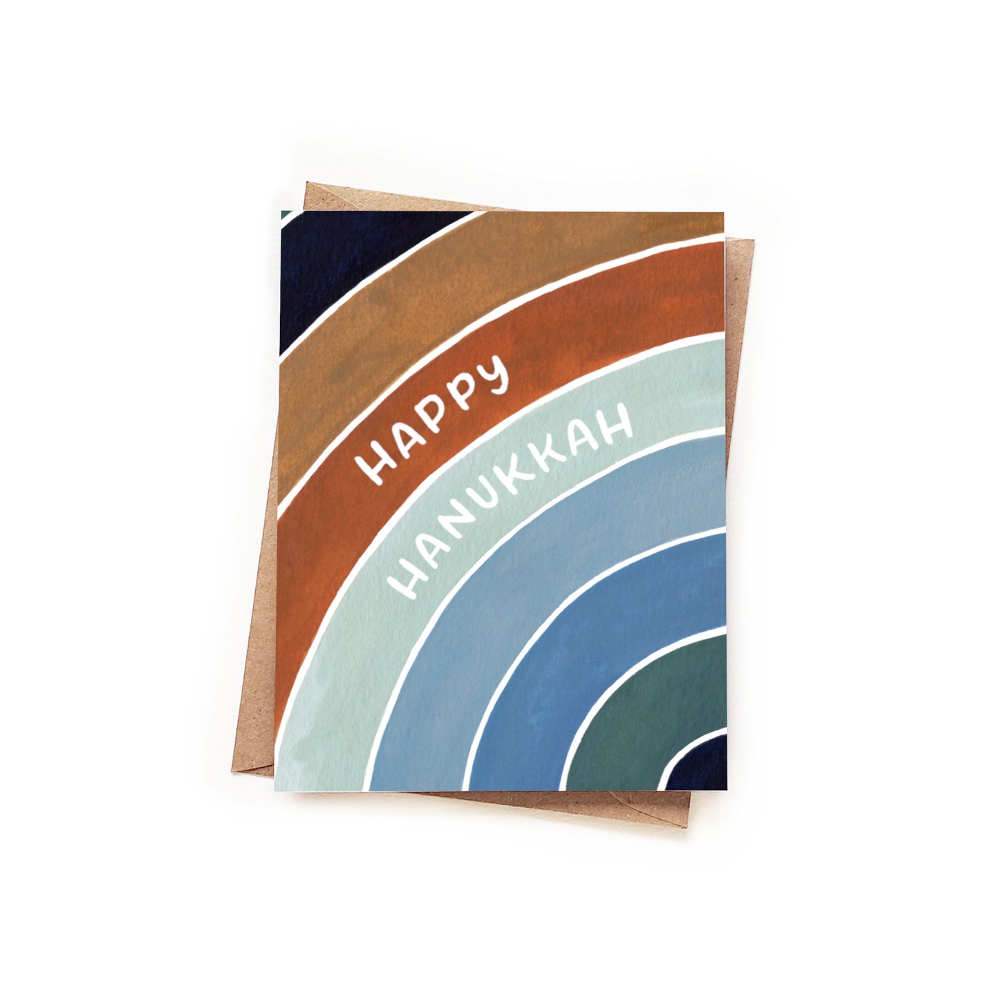 Hanukkah Watercolor Stripes Card