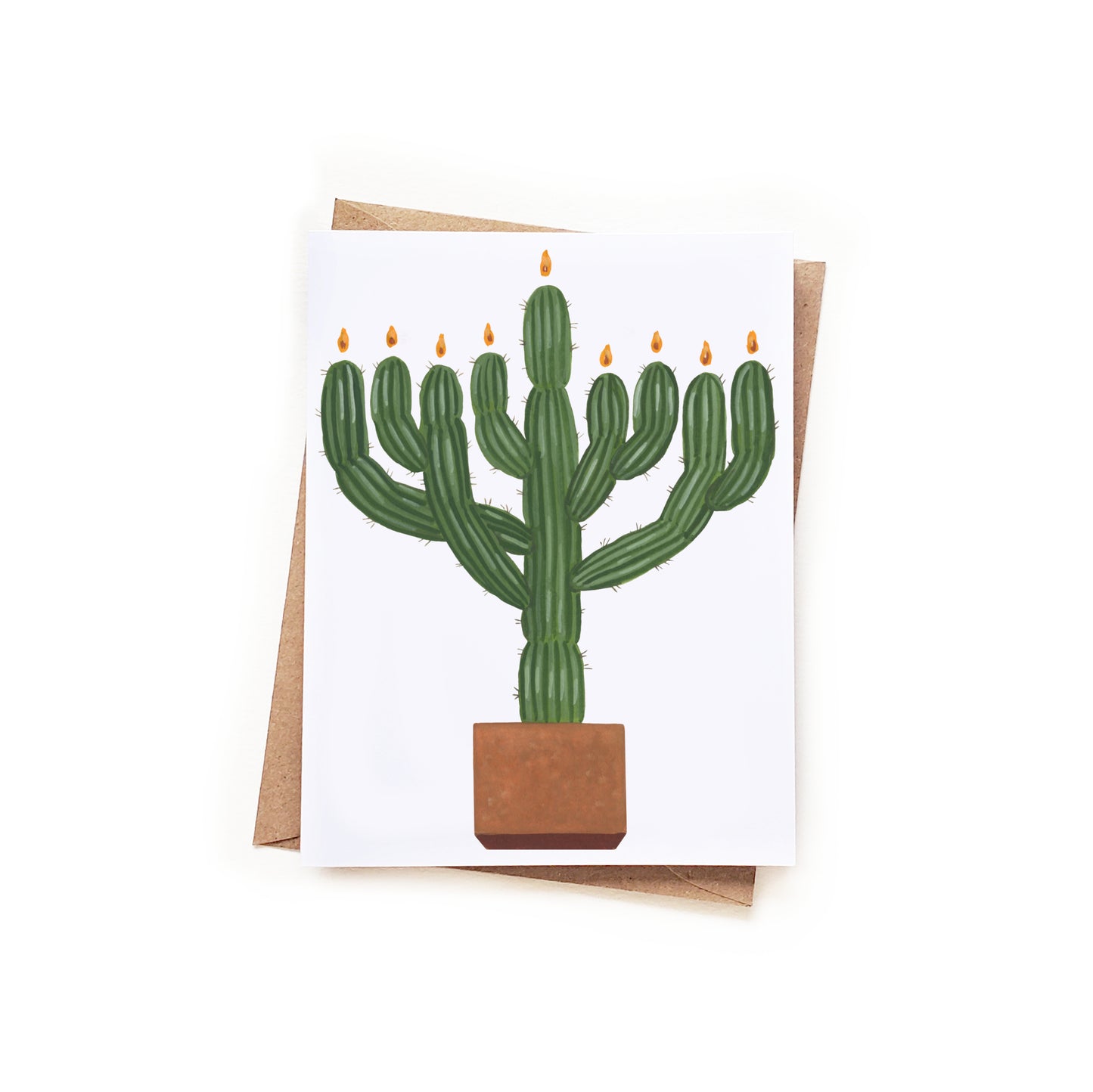 Hanukkah Cactus Menorah Card