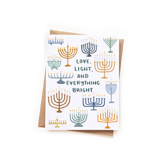 Love, Light and Everything Bright Hanukkah Card