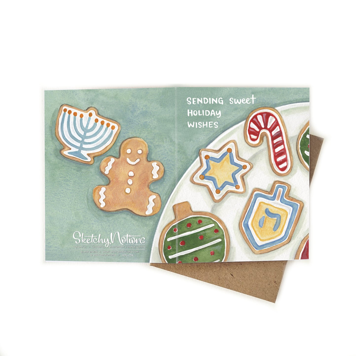 Sweet Holiday Wishes Hanukkah + Christmas Card