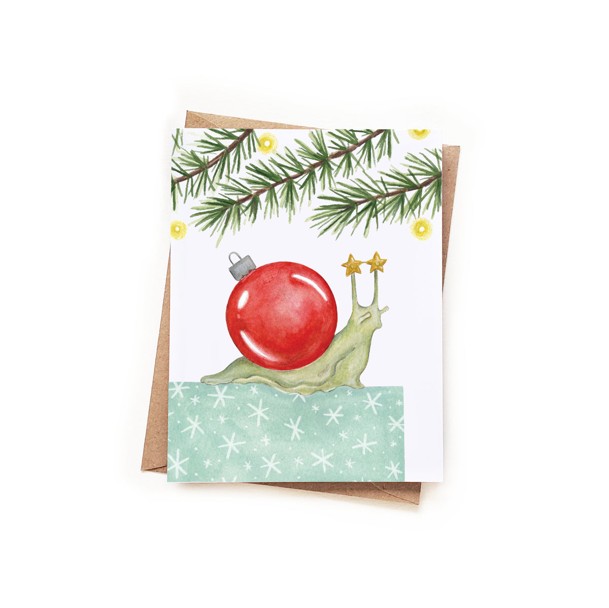 Holiday Snail Christmas Card