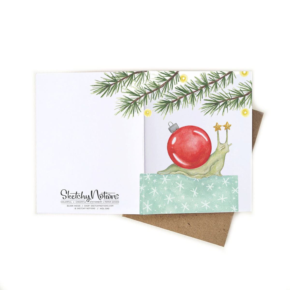 Holiday Snail Christmas Card