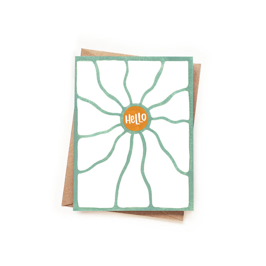 Funky Hello Flower Card