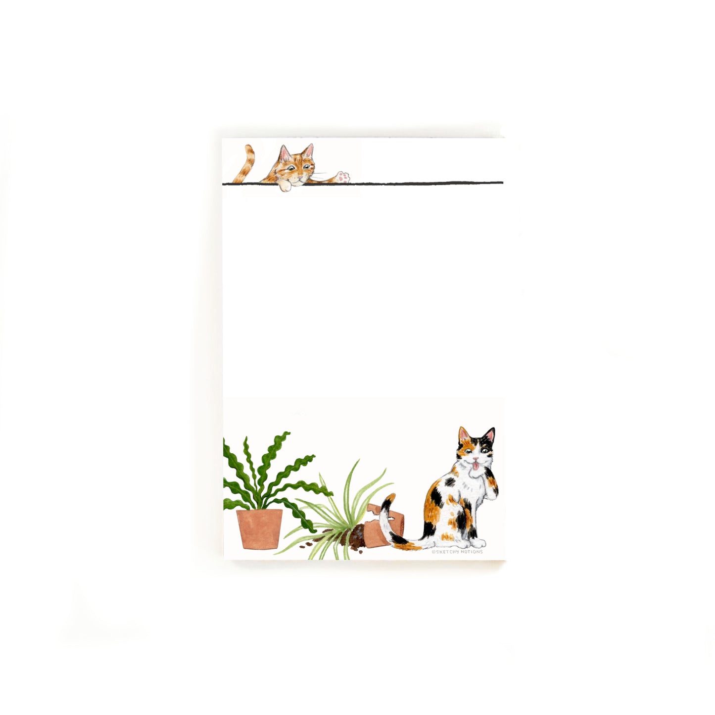 Sneaky Cats + Plants Notepad