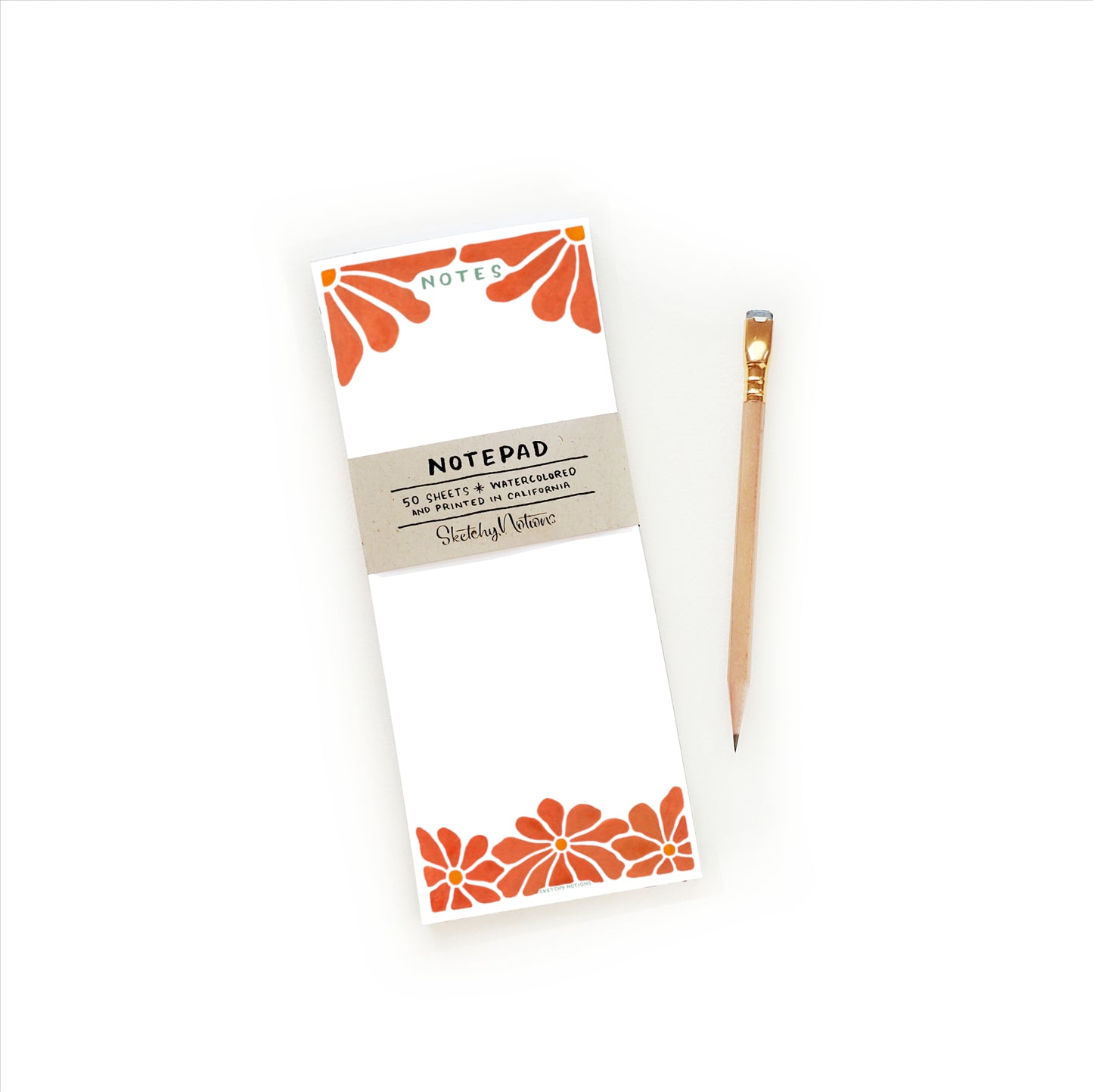 Funky Coral Flowers Notepad