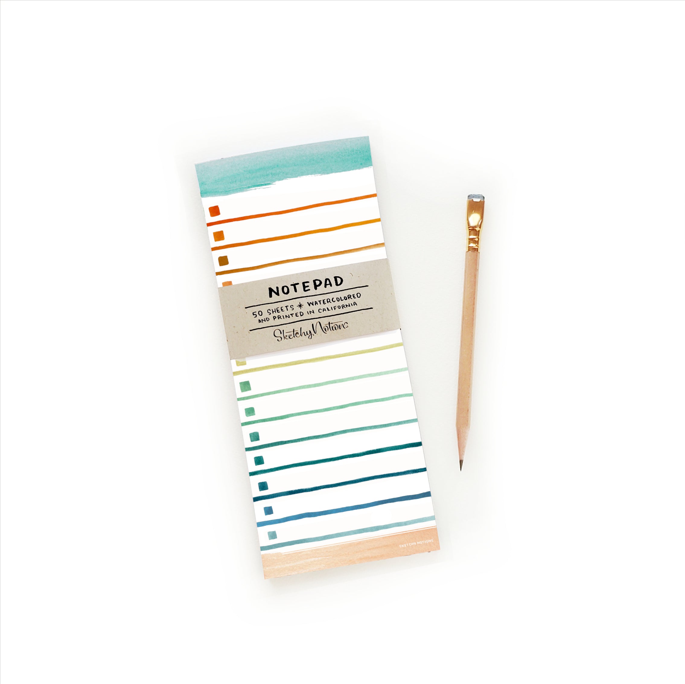 Notepad With Checklist Watercolor Rainbow Checklist Notepad | 3.5
