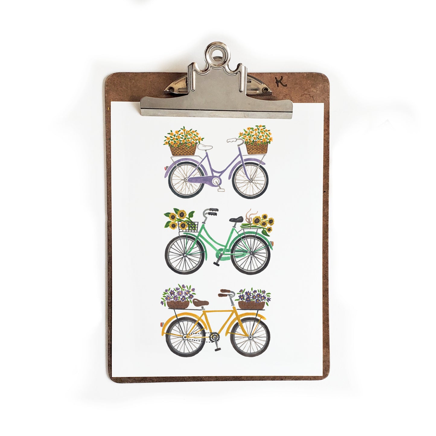 Bicycle Trio #3 Watercolor Art Print