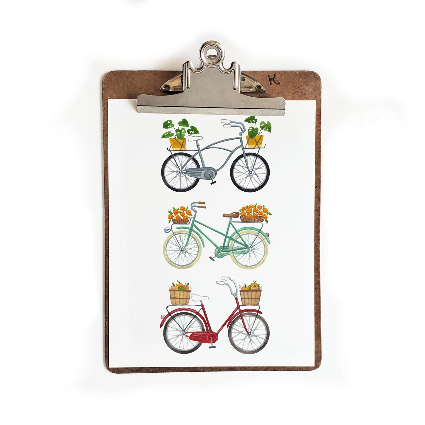 Bicycle Trio #5 Watercolor Art Print