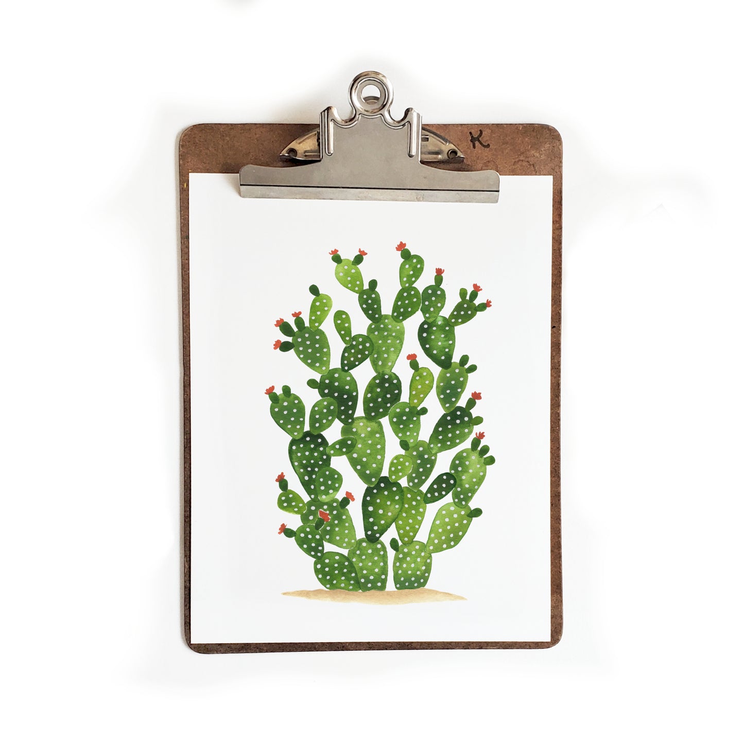 Prickly Pear Cactus Watercolor Art Print 3