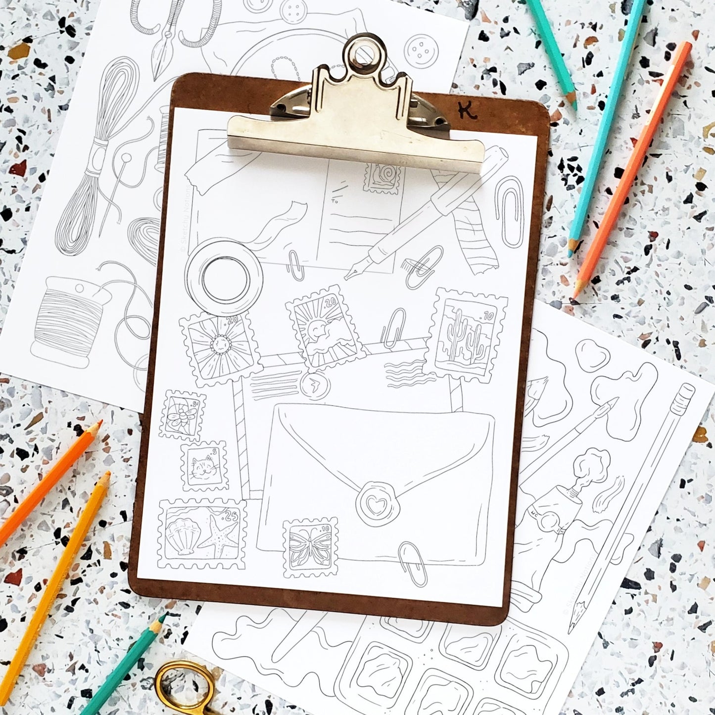 Craft Supplies Coloring Pages