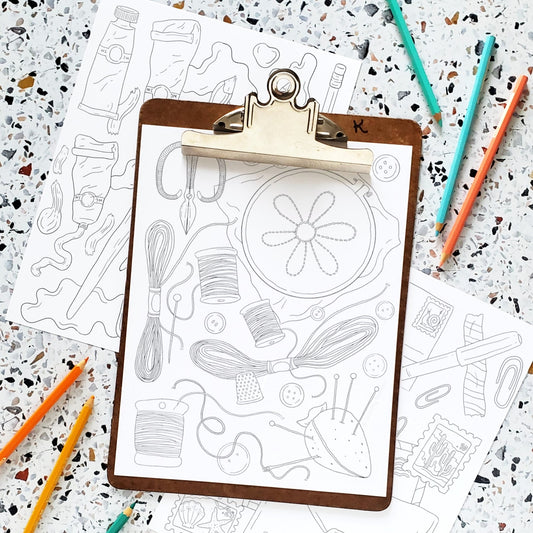 Craft Supplies Coloring Pages