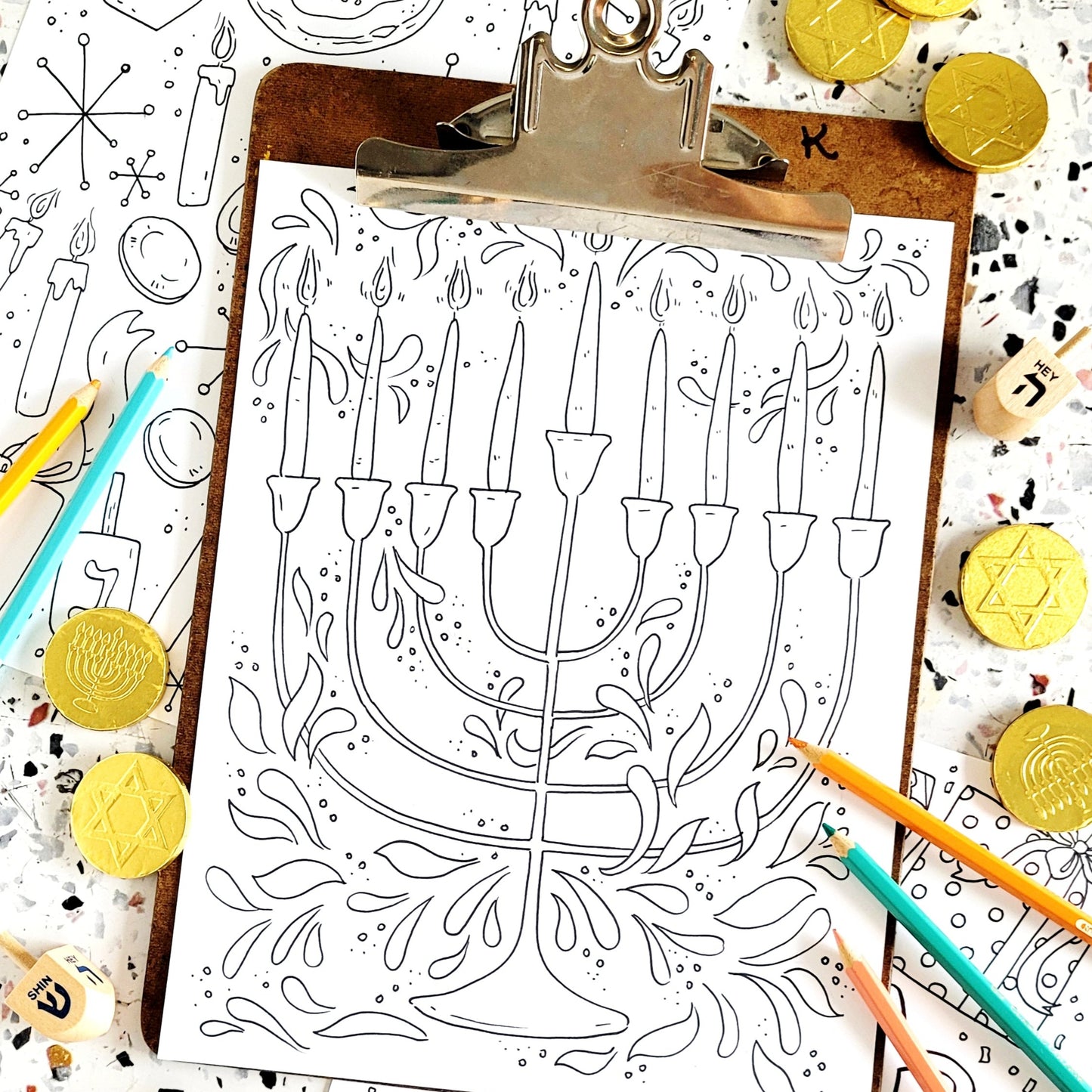 Hanukkah Joy Coloring Pages