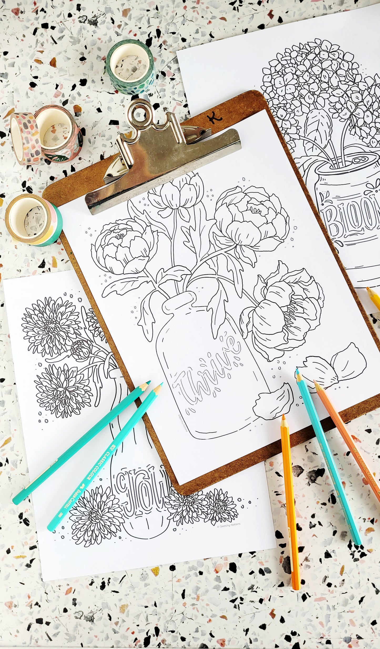 Lucky Flowers Coloring Pages