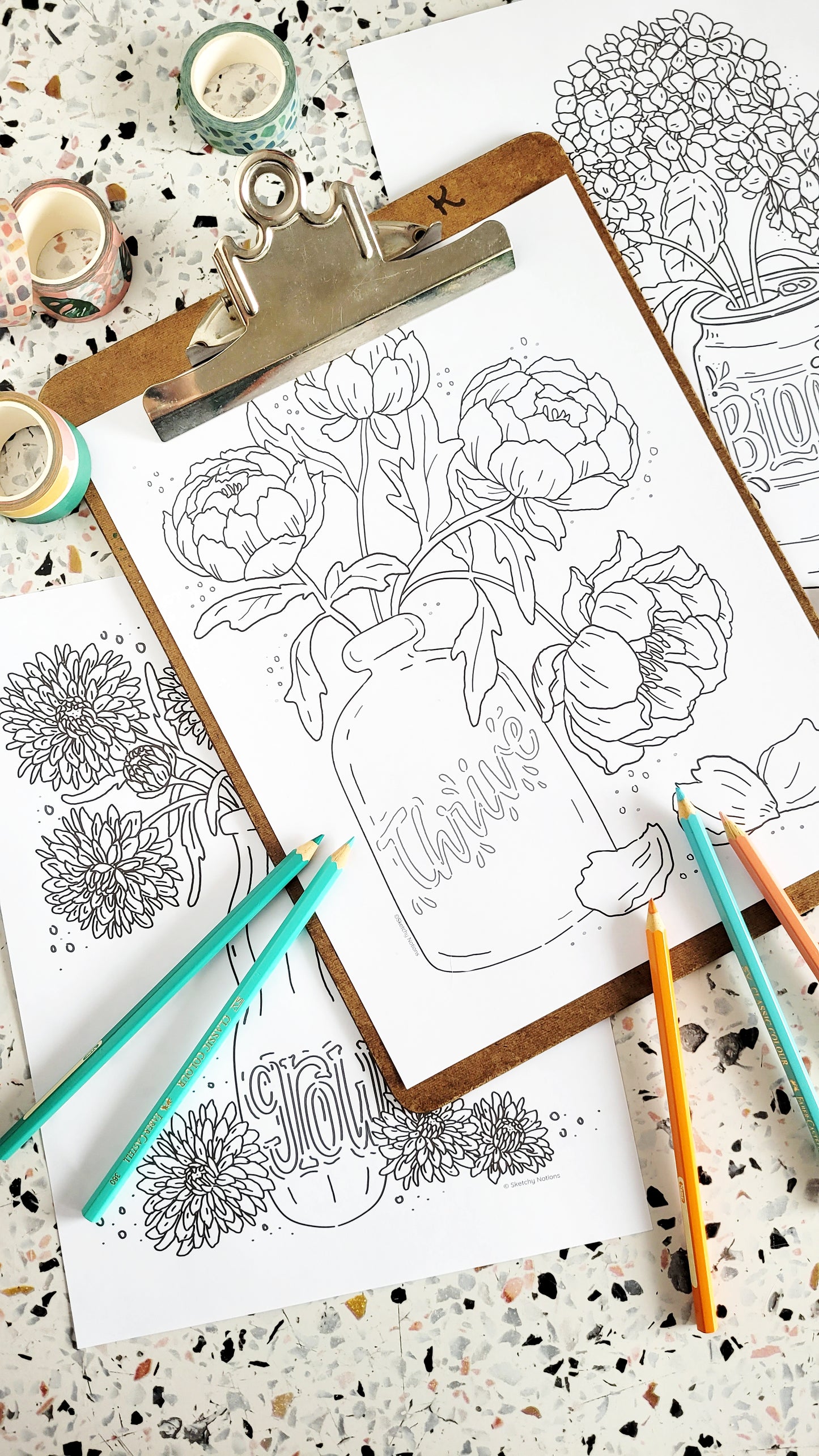 Lucky Flowers Coloring Pages