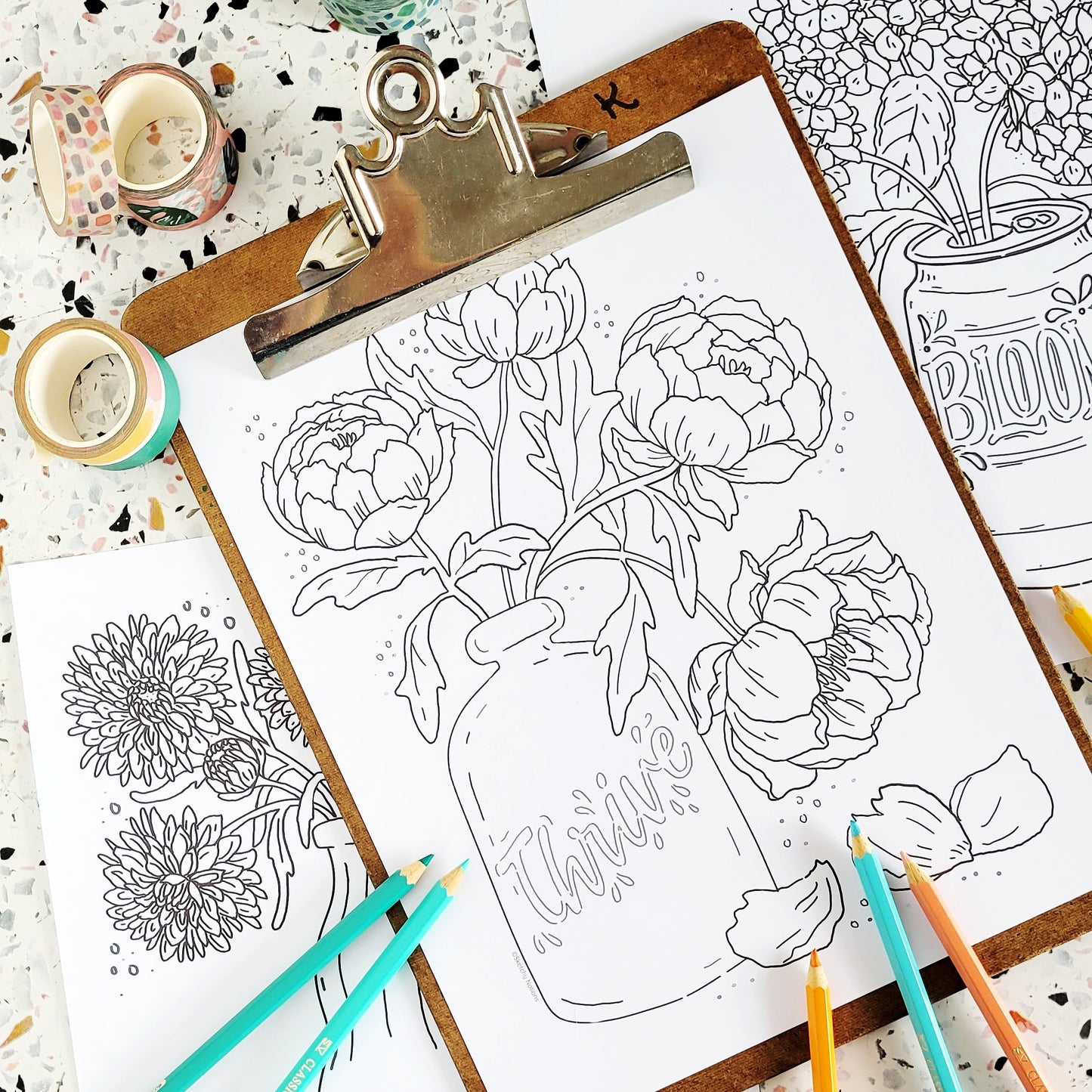 Lucky Flowers Coloring Pages