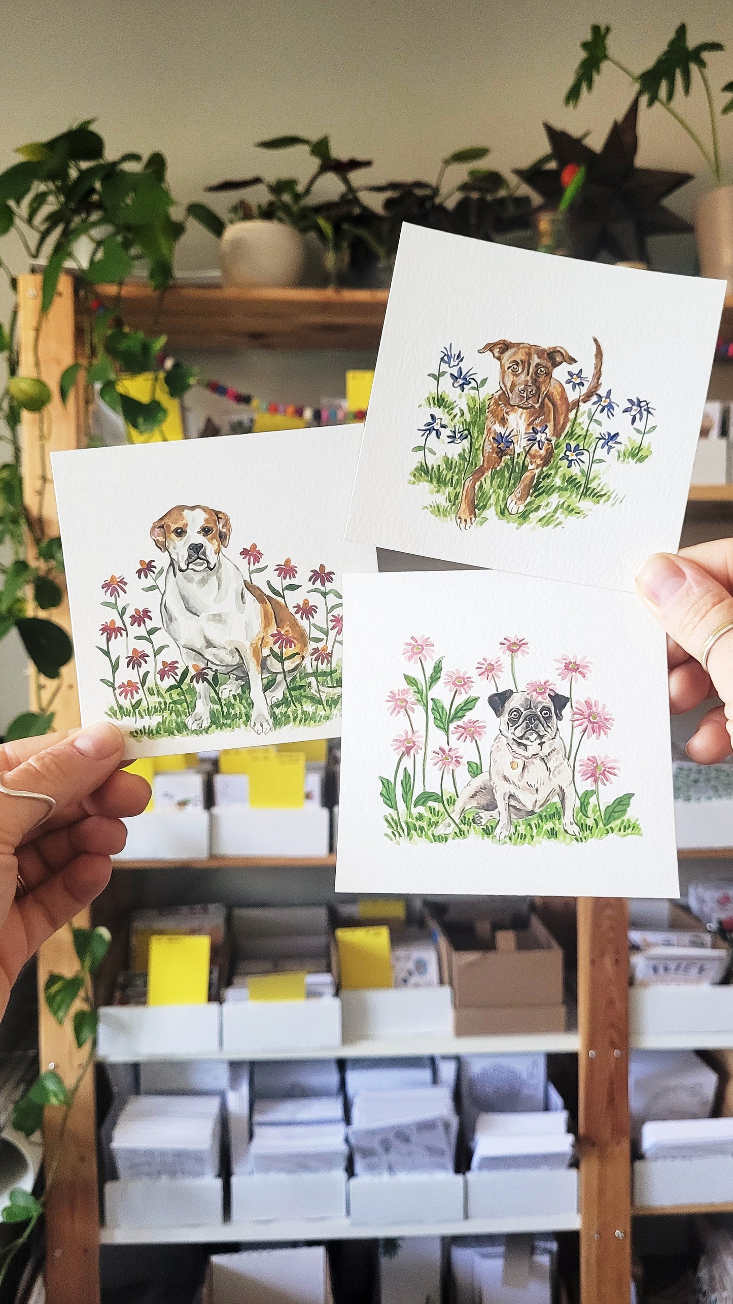 2023 Tiny Dogs + Flowers Watercolor Desk Calendar