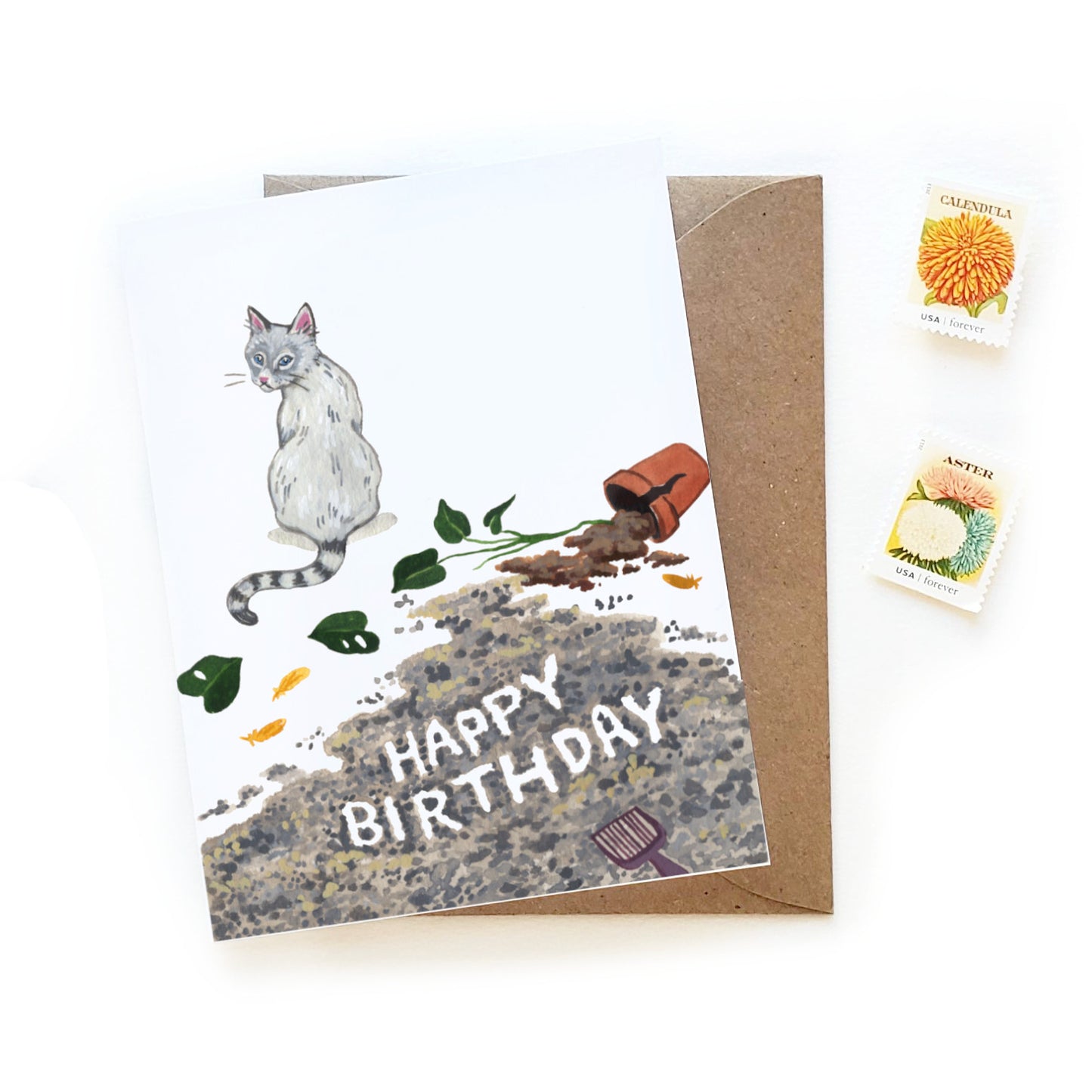 Messy Cat Birthday Card
