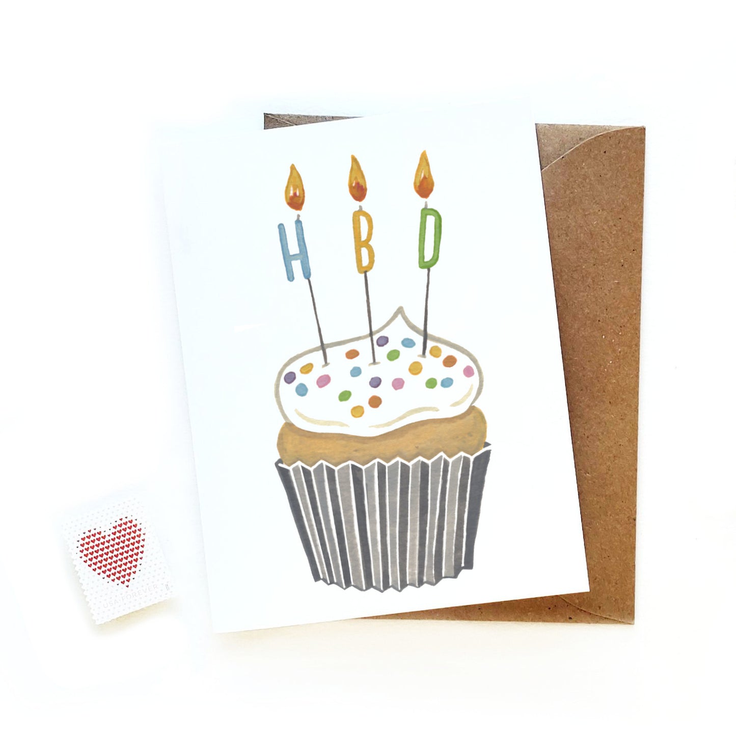HBD Birthday Cupcake Card