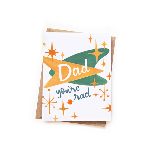 Dad You're Rad Retro Father's Day Card