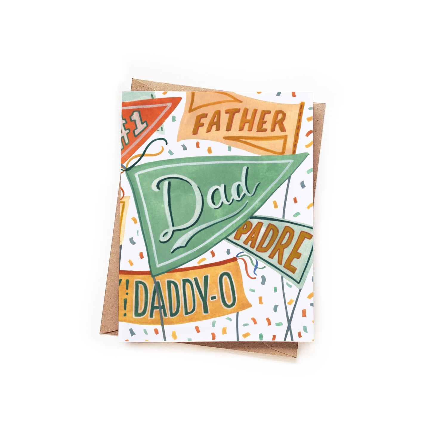 Father's Day Pennants Wrap Card