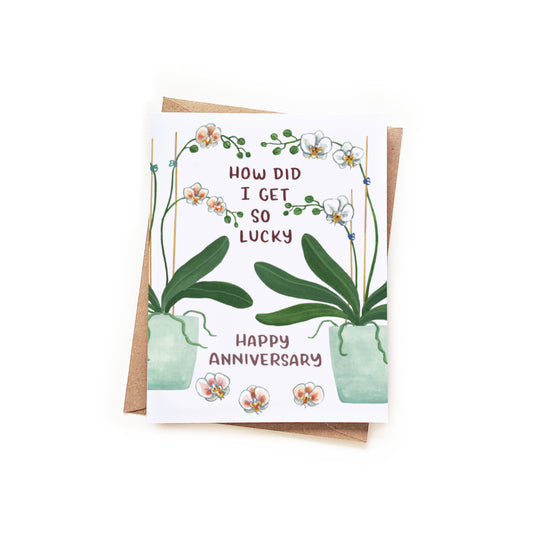 Happy Anniversary Orchids Card