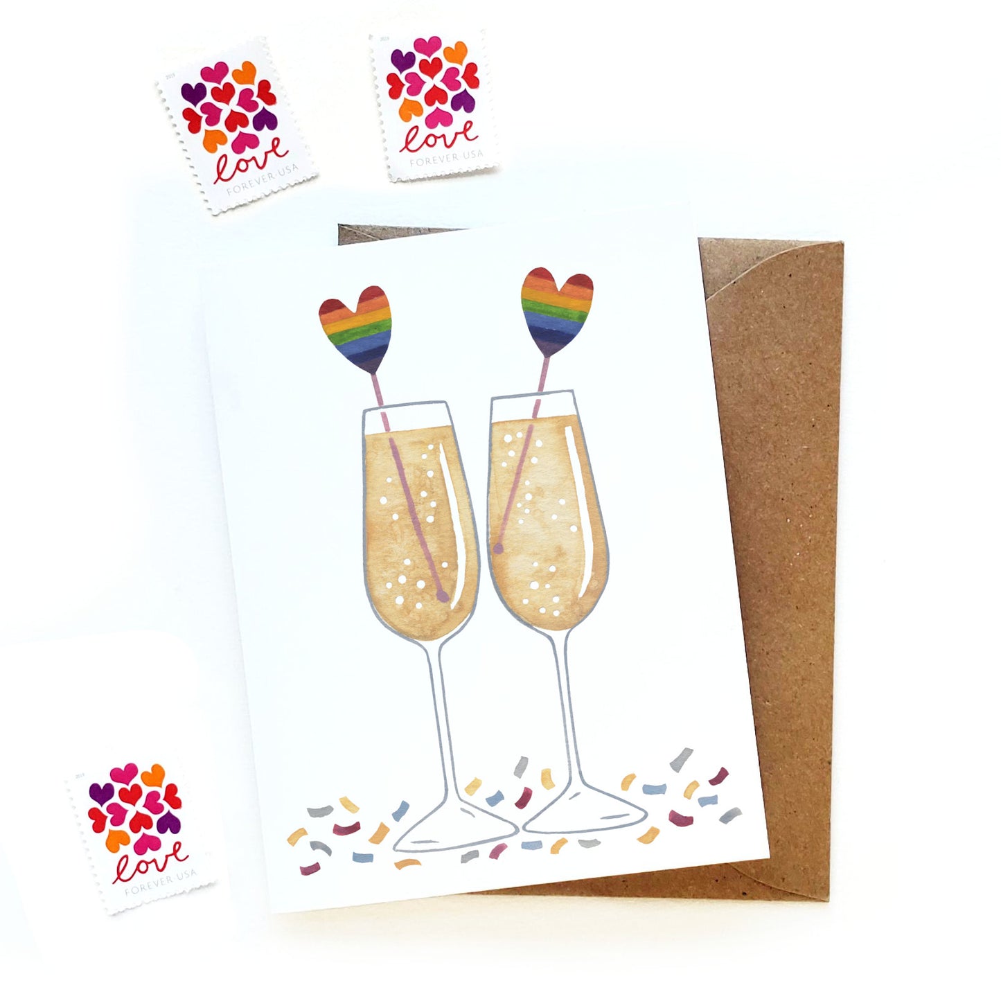 Champagne LGBTQ+ Wedding and Engagement Card