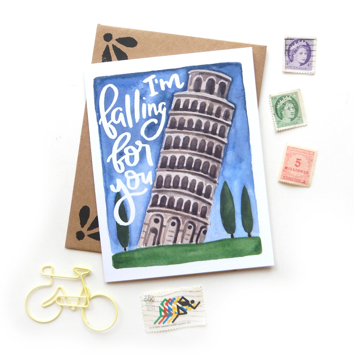 Falling for You Punny Travel Love Card