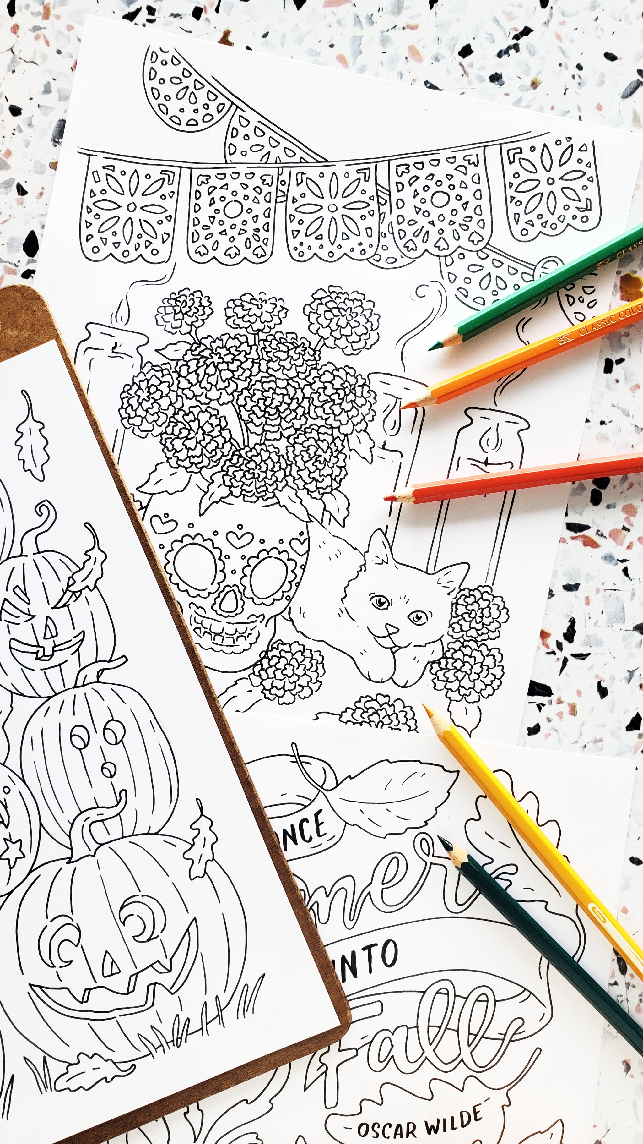 Spooky Fall Coloring Pages – Sketchy Notions
