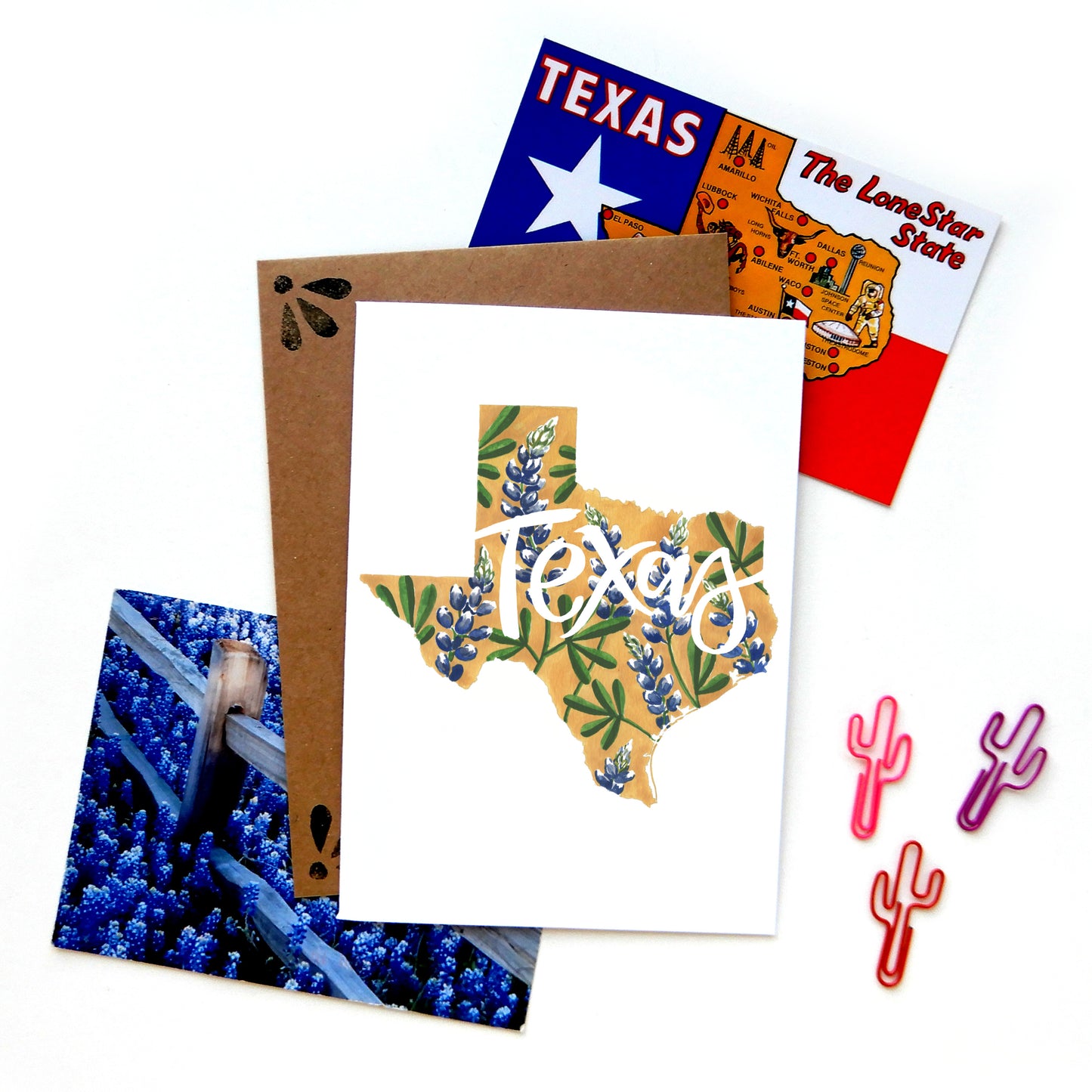 Texas State Flower Bluebonnet Card