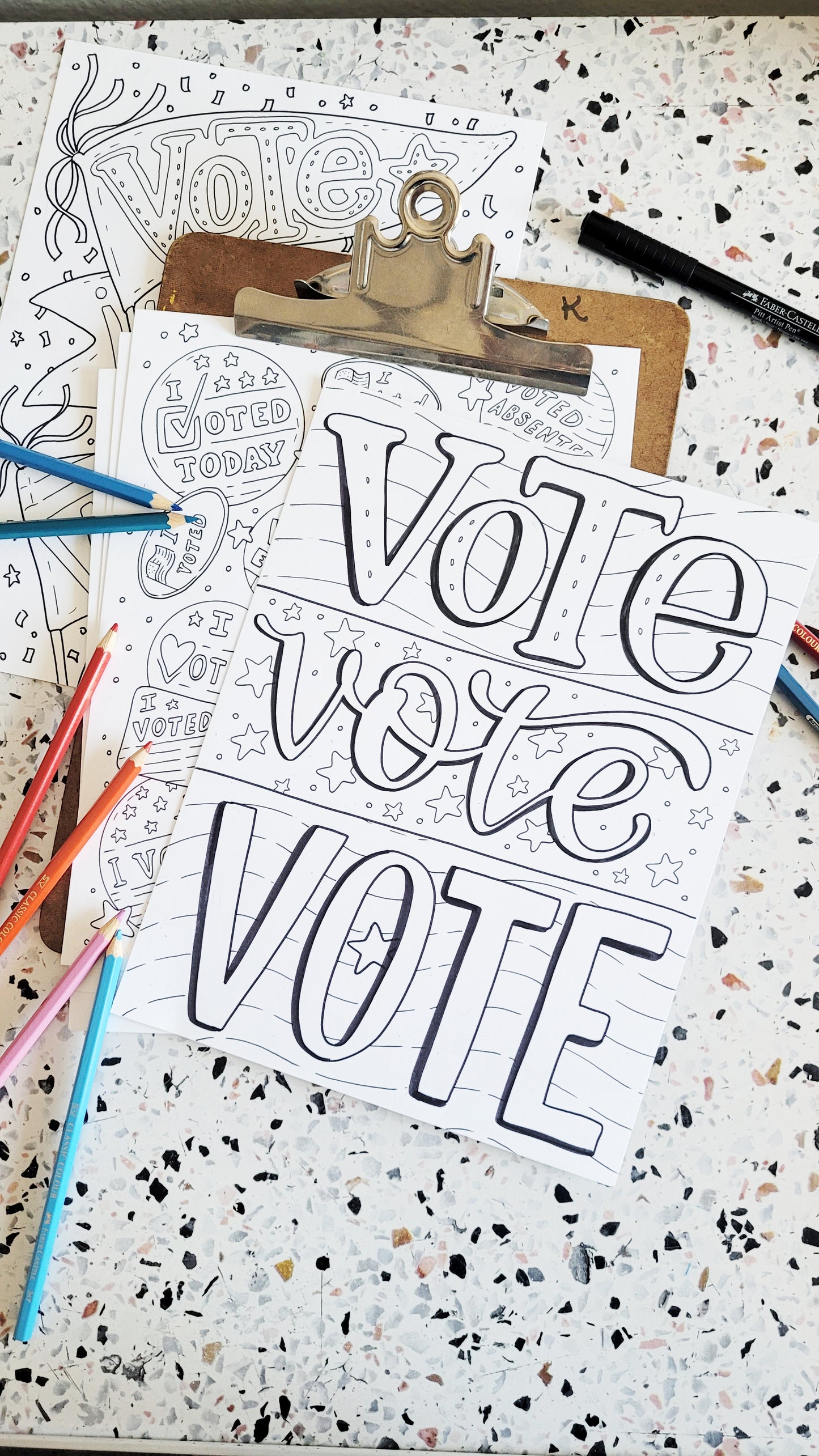 VOTE Posters Coloring Pages