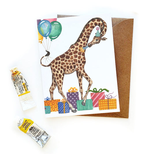 Birthday Giraffe Party Animal Card
