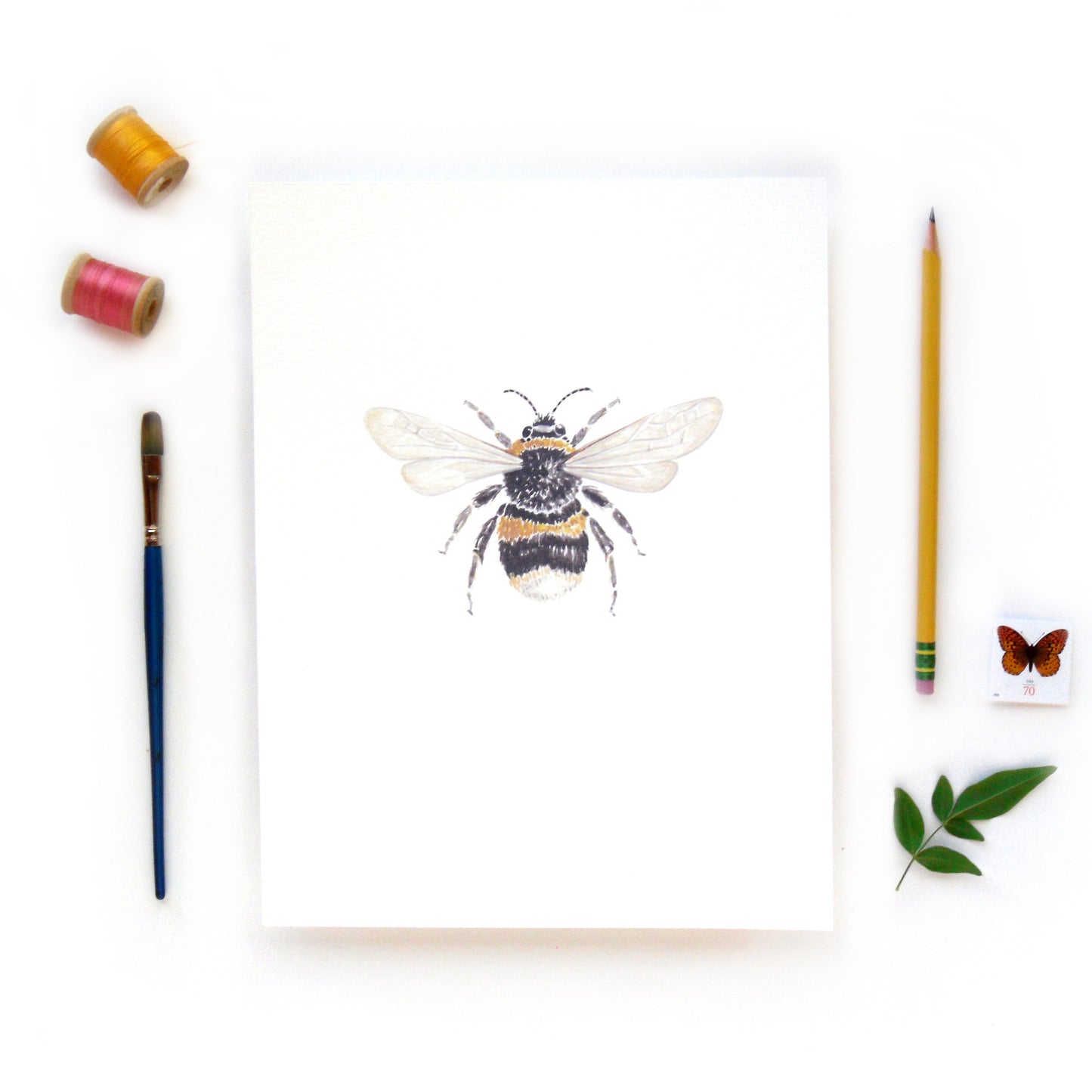 Bumble Bee Watercolor Print