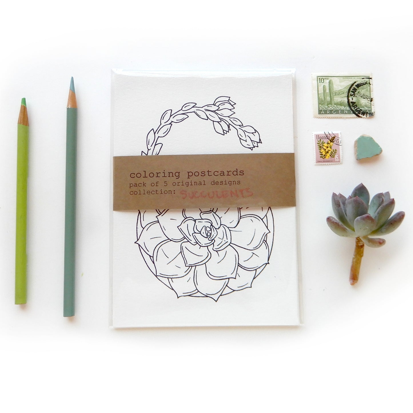 Coloring Postcards Succulents Set