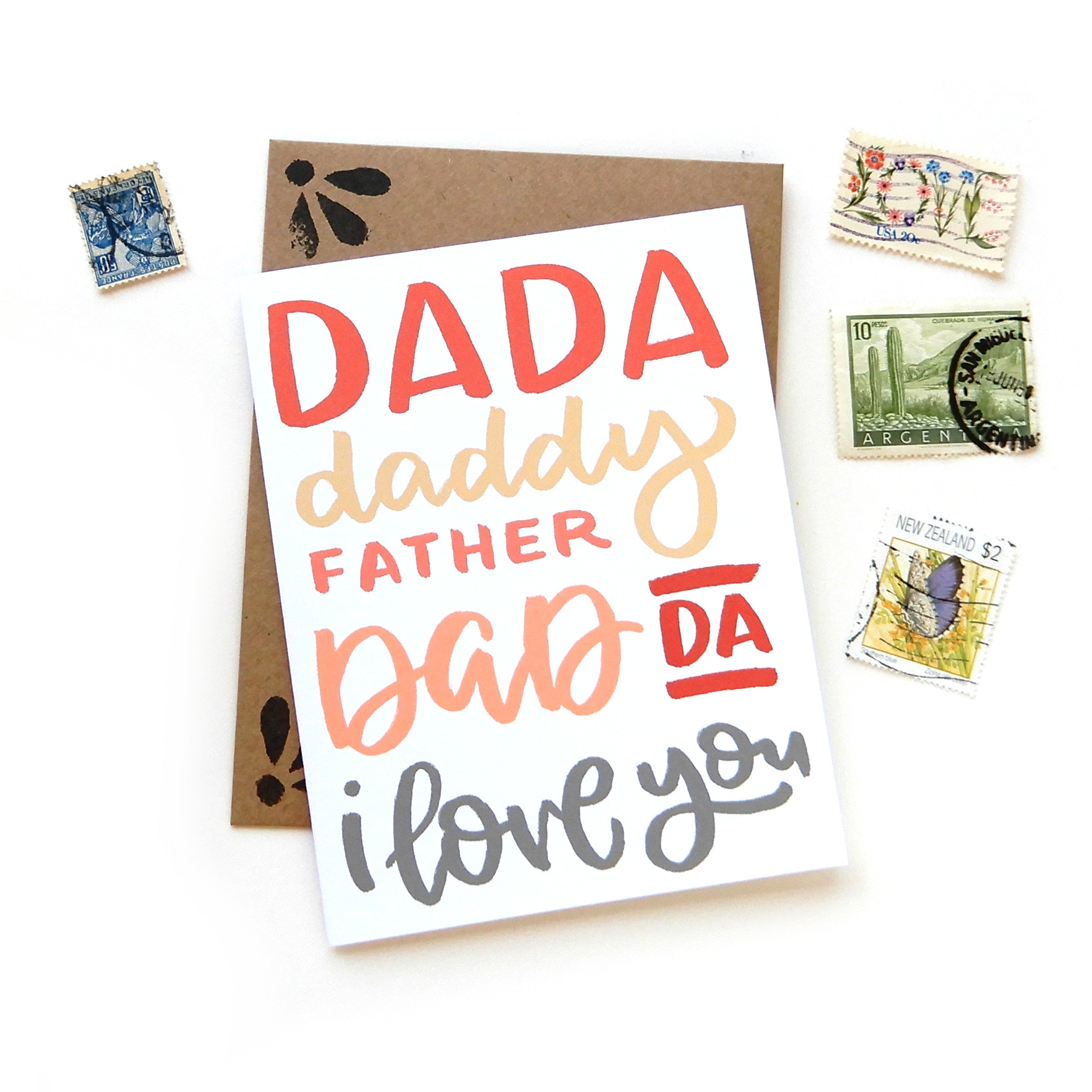 Father's Day Dada Card | Hand-lettered Dad Nickname Card – Sketchy Notions