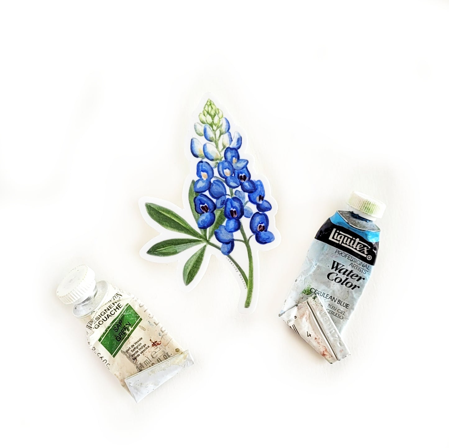 Lupine Bluebonnet Flower Watercolor Sticker