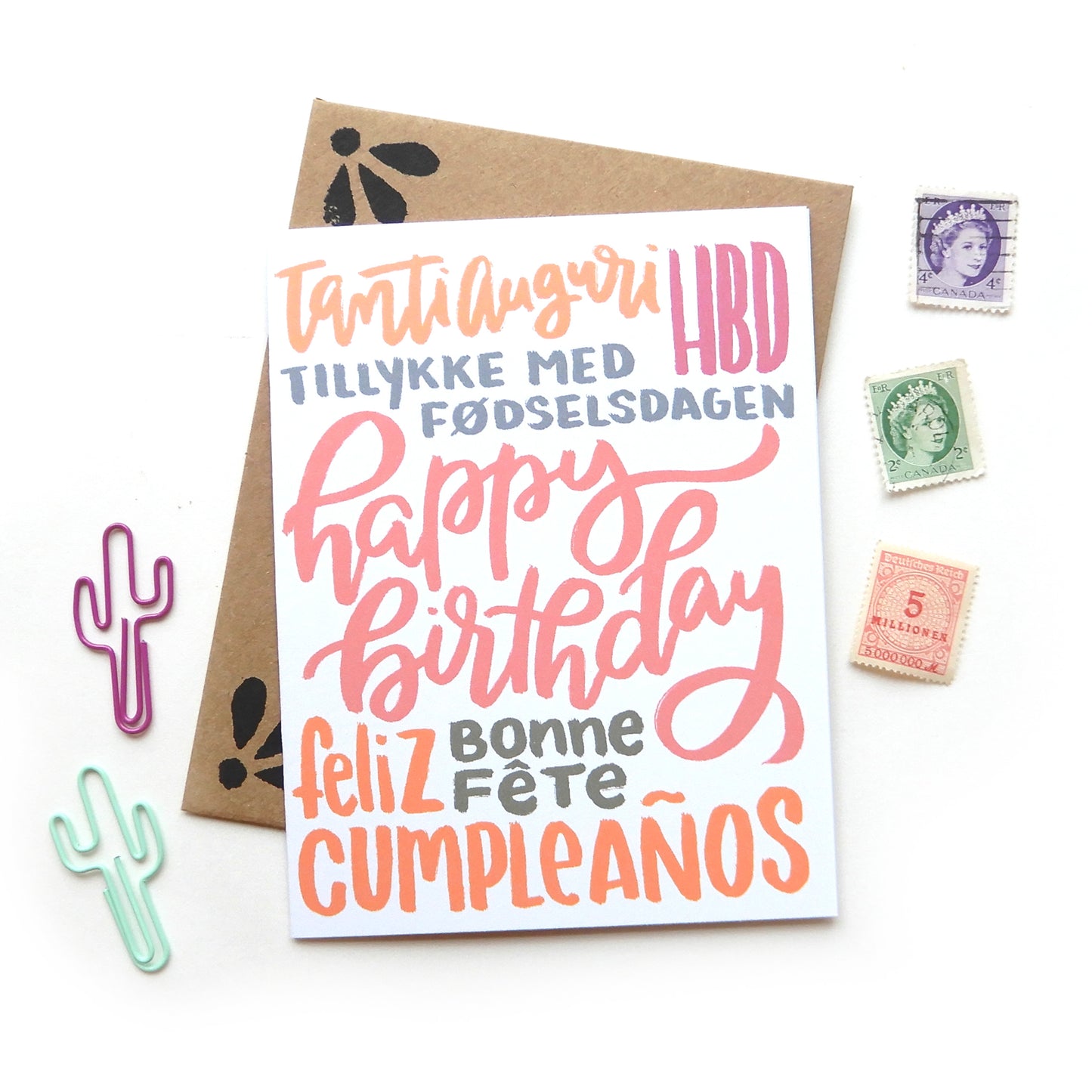 Multi Language Birthday Card