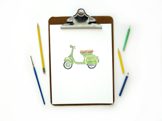 Green Vespa Print