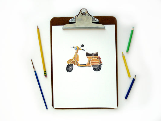 Yellow Vespa Print