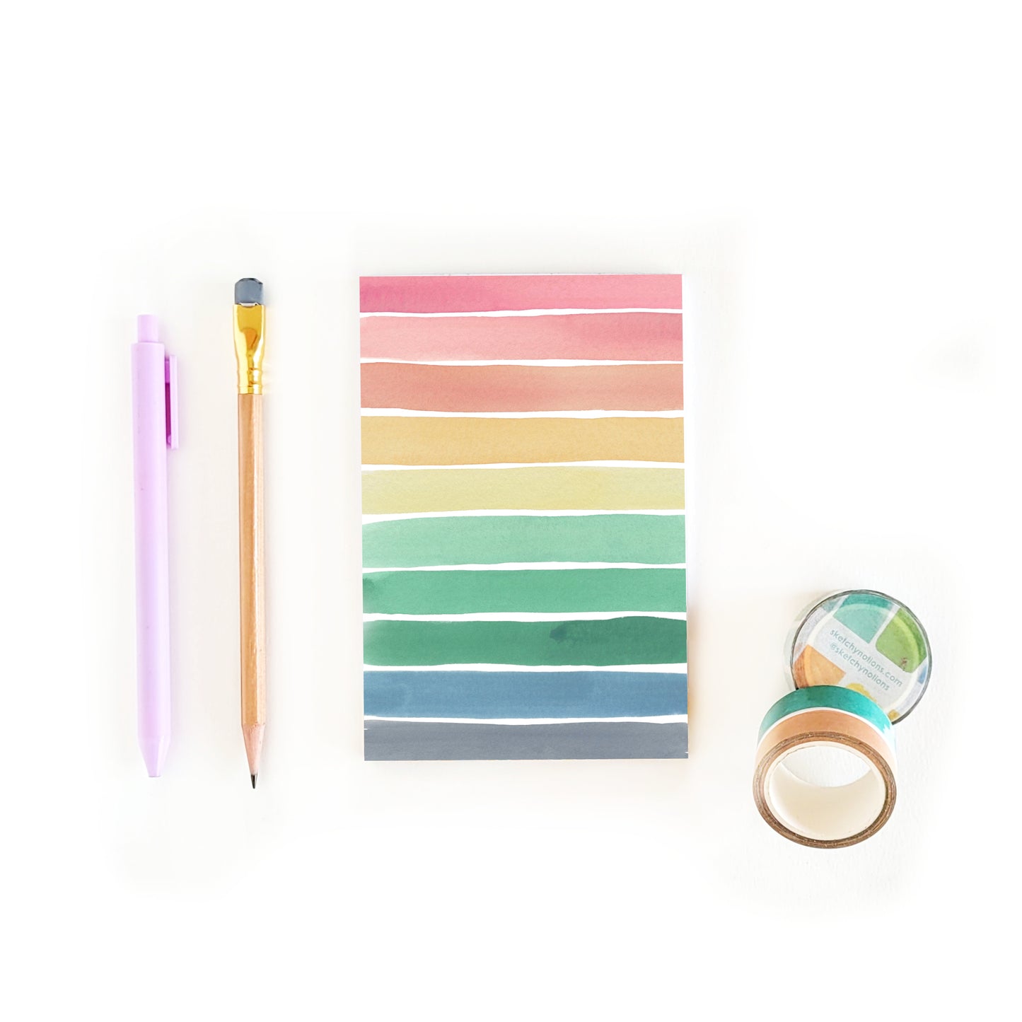 Rainbow Brushstrokes Watercolor Notepad